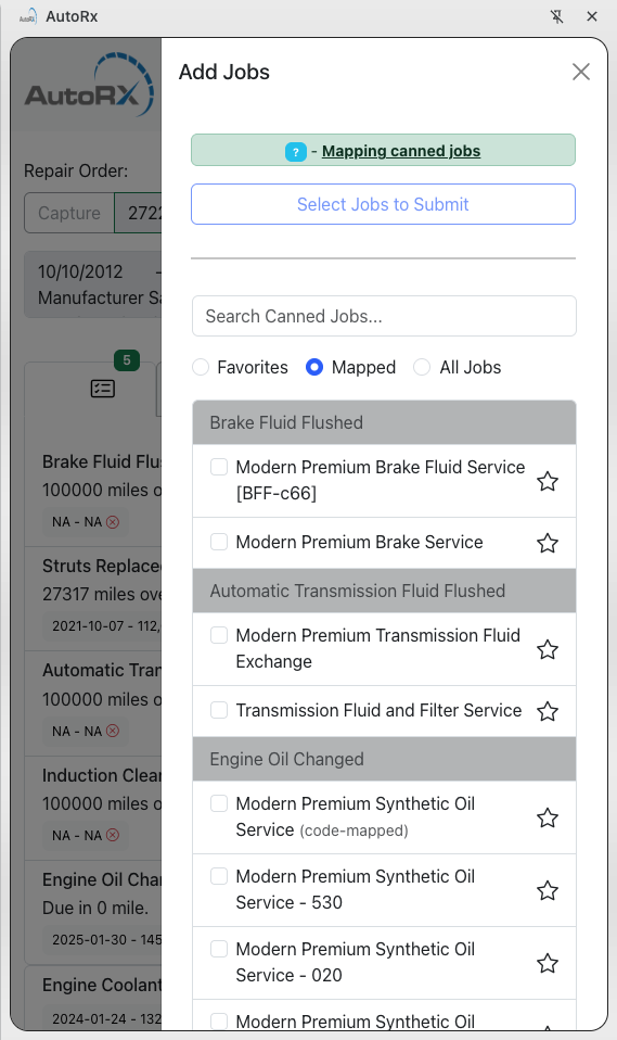 viewing all canned jobs